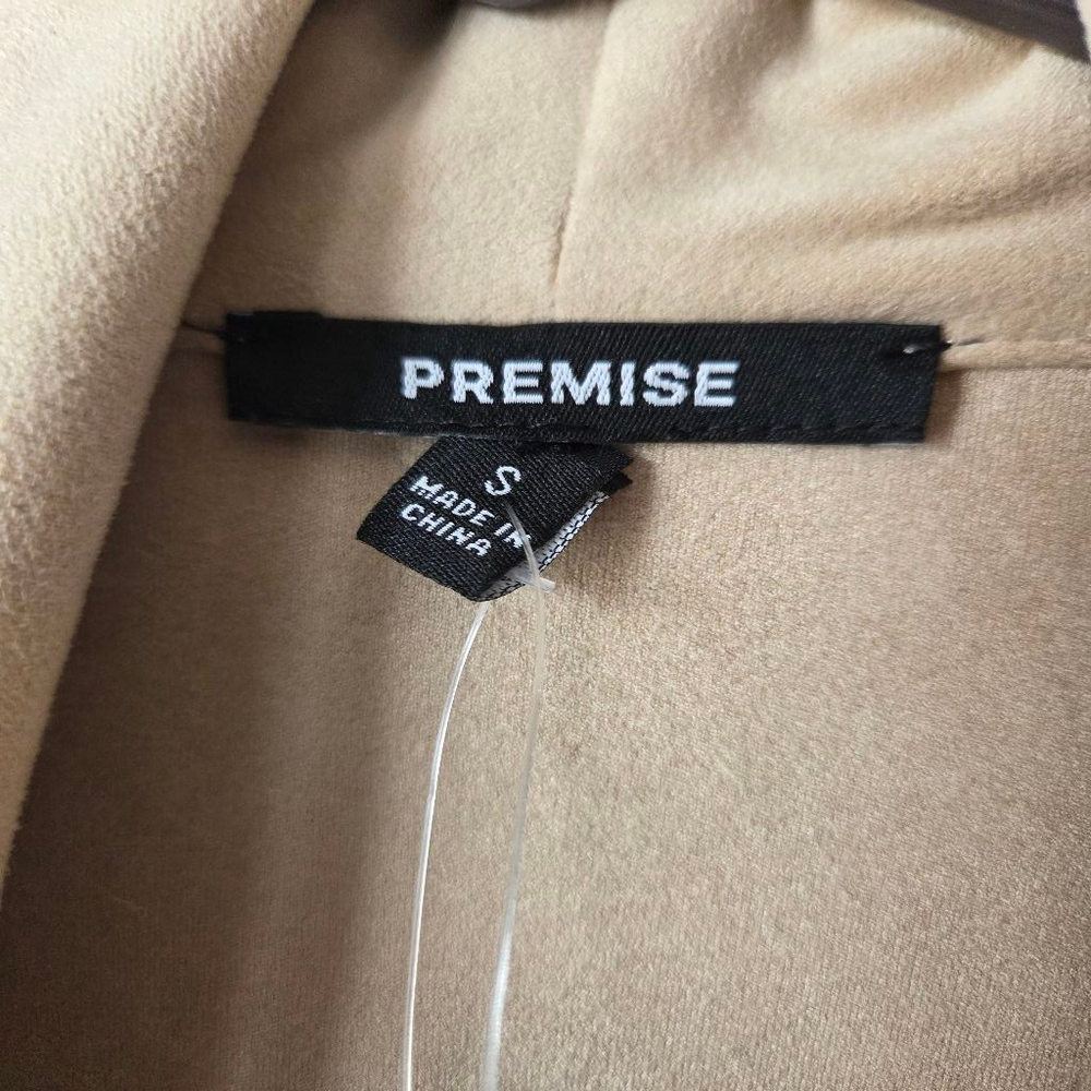 Women's PREMISE Tan Faux Leather Blazer S - Picture 2 of 11